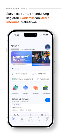 Android application Portal Mahasiswa UTY screenshort