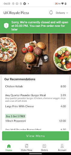 UK Royale Pizza Screen 2