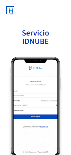 Android application Servicio IDNUBE screenshort