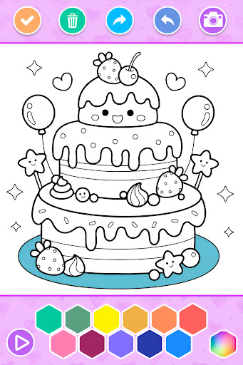 Birthday Cake Coloring Book Screen 3