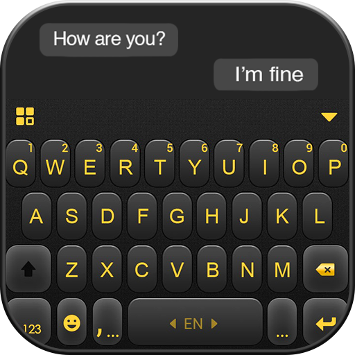 Luxury Golden Black Keyboard T logo