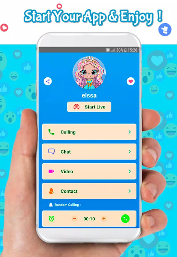 Android application Fake Call with Elssa & Chat screenshort