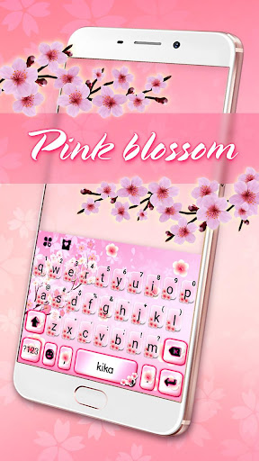 Android application Pink Spring Flowers Keyboard T screenshort