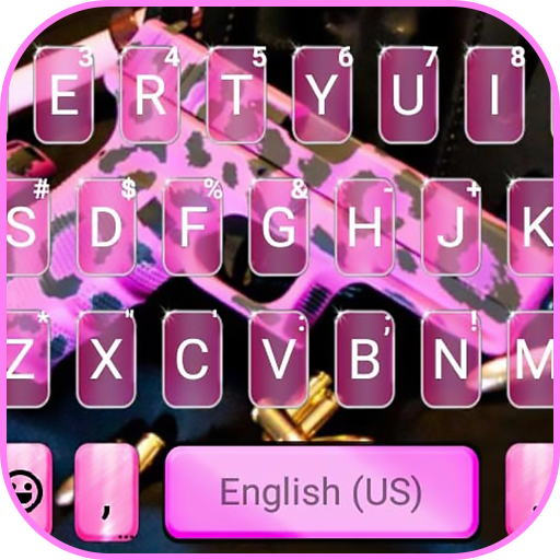 Pink Girly Gun Keyboard Theme logo