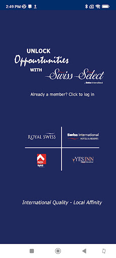 Android application Swiss International Hotels screenshort