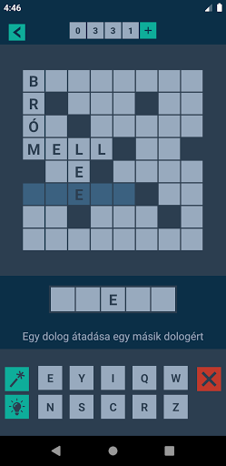 Android application Keresztrejtvény screenshort