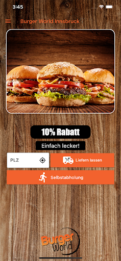 Android application Burger World Innsbruck screenshort