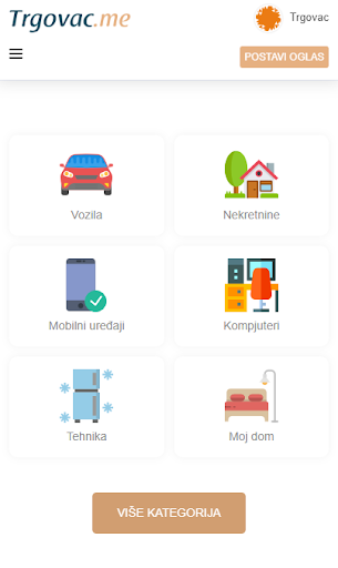 Android application Trgovac - Besplatni oglasi screenshort