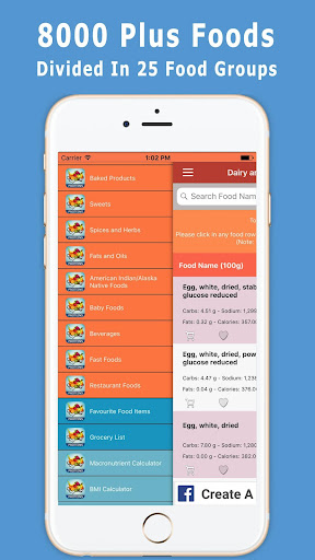 Android application Protein in Foods screenshort