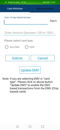 Bankit mATM RD Service Screen 2