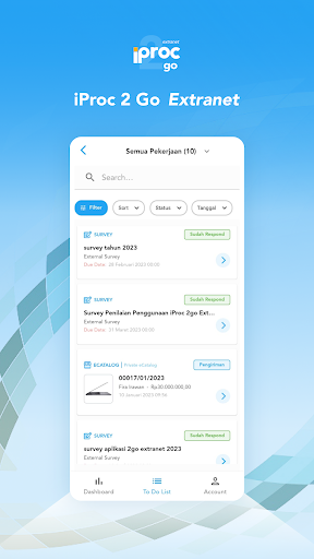 iProc 2 Go - Extranet Screen 3