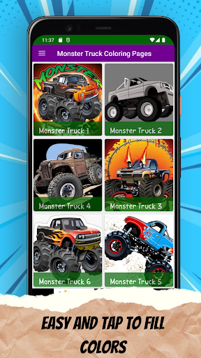 Monster Truck Coloring Pages Screen 3