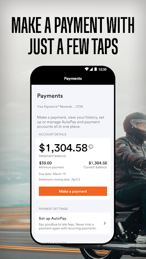 Screenshot of Harley-Davidson® Visa® Card