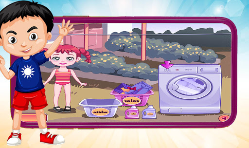 لعبة غسيل الملابس ونشرها وكويها وتطبيقها وترتيبها