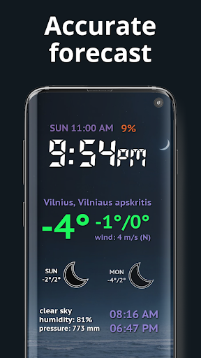 Weather Night Dock with clock Screenshot 2 - AppWisp.com