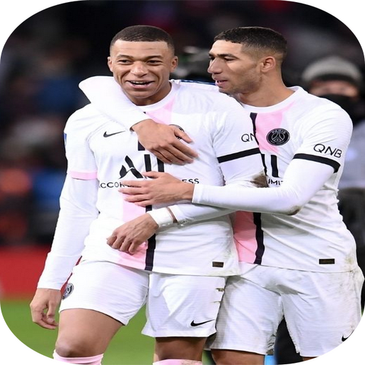 Fond Mbappe and achraf hakimi logo