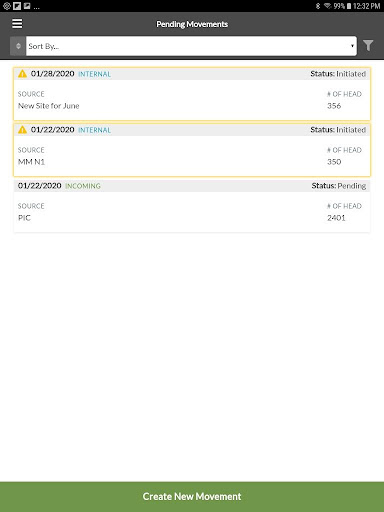 Android application MetaFarms Mobile Movements screenshort