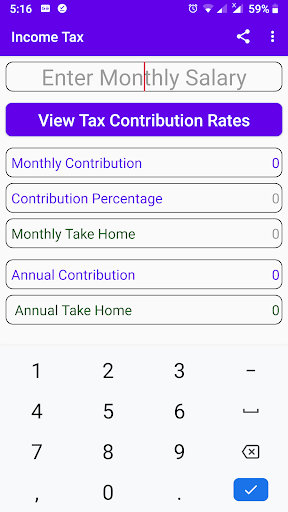 Income Tax Calculator Screen 2