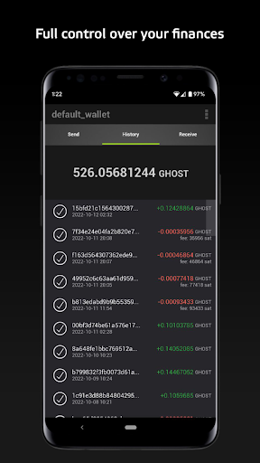 Android application Ghost Electrum screenshort