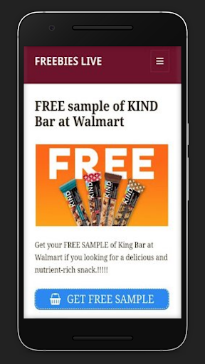 Android application Freebies Live - Samples, Deals screenshort