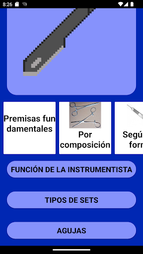 Android application Intrumental Quirurgico screenshort