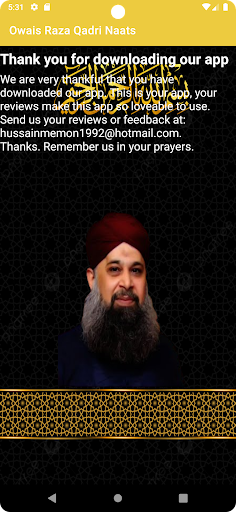 Android application Owais Raza Qadri Naats screenshort
