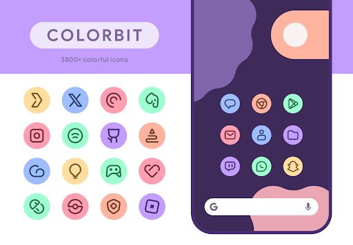 Android application Colorbit Icon Pack screenshort