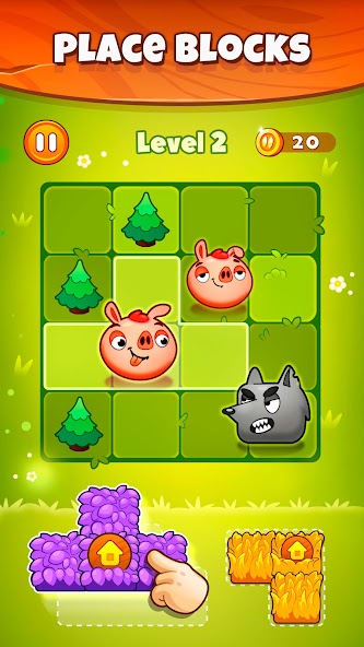 Pigs and Wolf - Block Puzzle 1.2.1.0 APK + Mod (Unlimited money) for Android