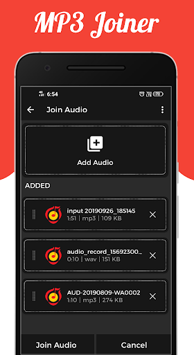 MP3 Merger : Audio Joiner Screen 2