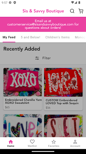 Android application Sis & Savvy Boutique screenshort