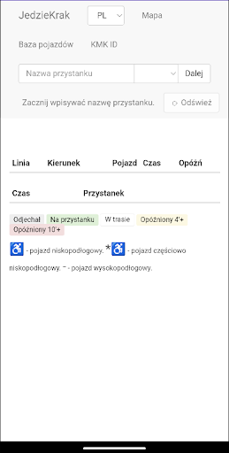 Android application JedzieKrak screenshort