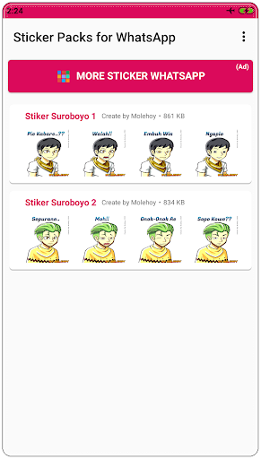 Android application Stiker Suroboyo WAStickerApps screenshort