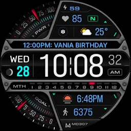MD307 Digital watch face - Screenshot Image