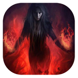 Witch on fire live wallpaper icon