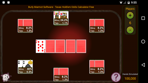 Android application Hold'em Odds Calculator screenshort