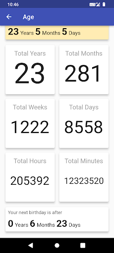 Age Calculator Screen 3