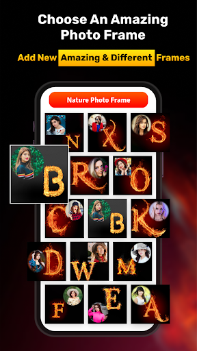 Fire Text Photo Frame Screen 3