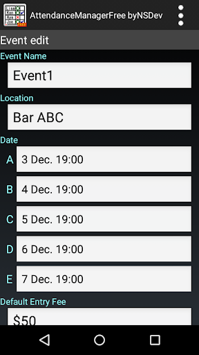 AttendanceManager byNSDev Screen 2