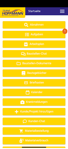 Android application Team Hoffmann screenshort