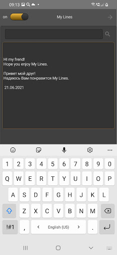 MyLines Screen 2