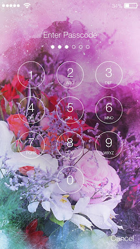 Watercolor Flower PIN Screen L