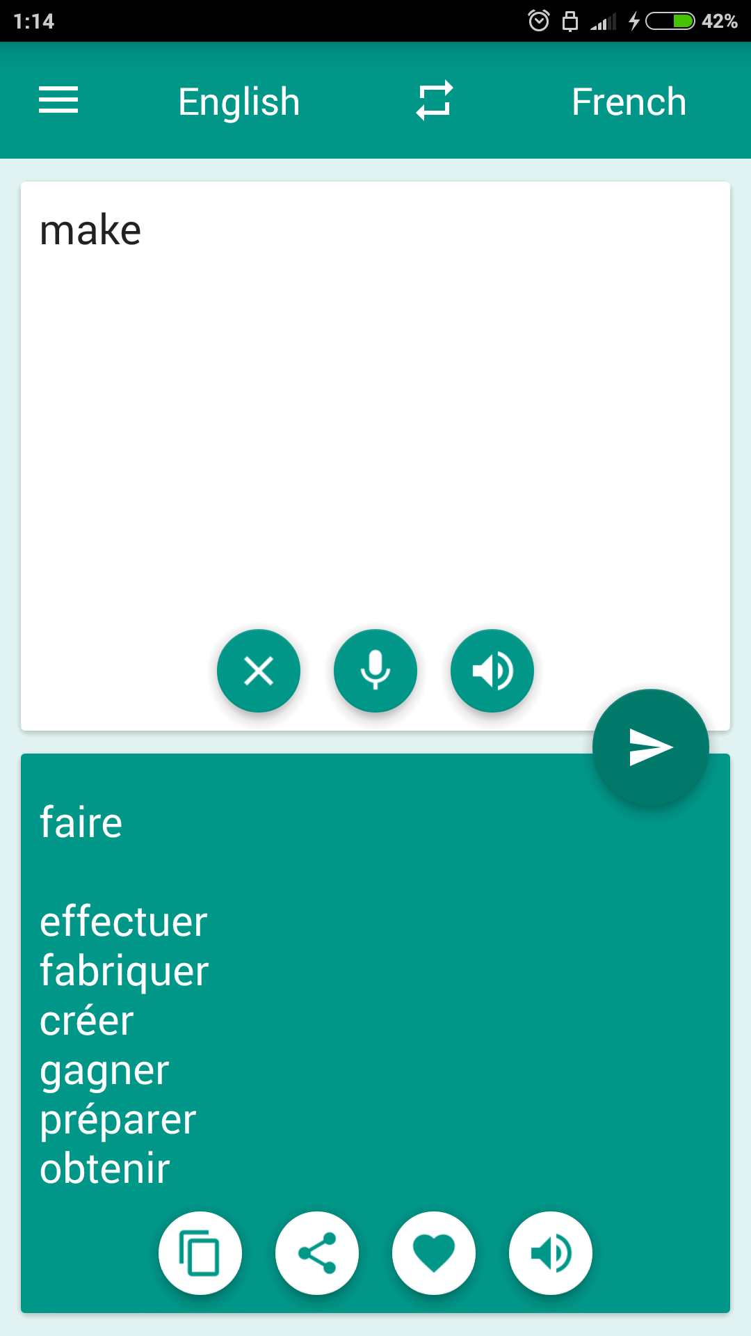 Android application French-English Translator screenshort