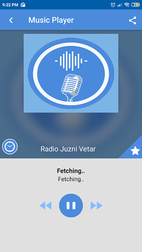 Android application radio juzni vetar App SR screenshort