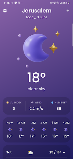 Sunny: Weather forecast Screen 2
