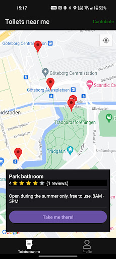 Android application Toilet Advisor screenshort