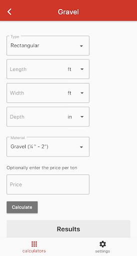 Android application Landscaping Calculator screenshort