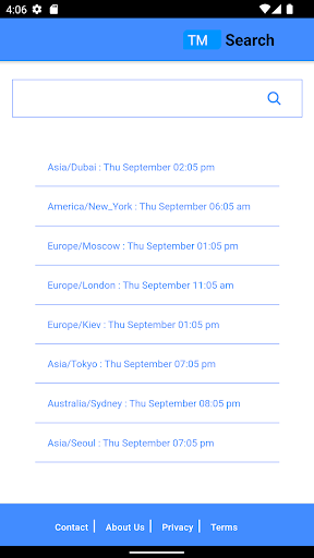 Android application Timezone App screenshort