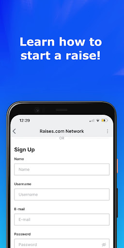 Android application Raises.com - Start Your Raise screenshort