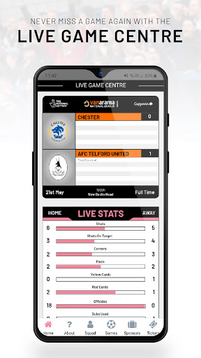 AFC Telford United - The App Screen 2