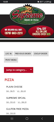 Supreme Pizza Billerica Screen 2